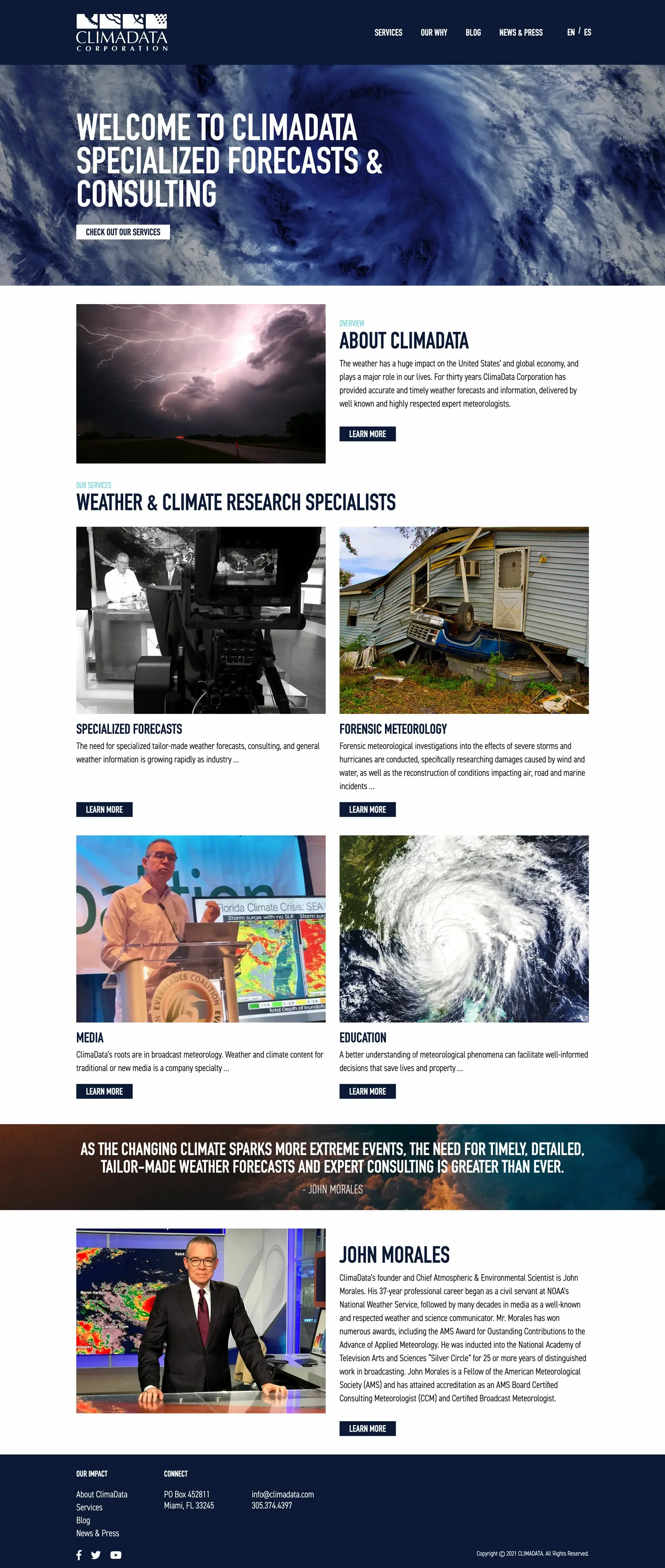 ClimaData Corporation - Dallas Web Design