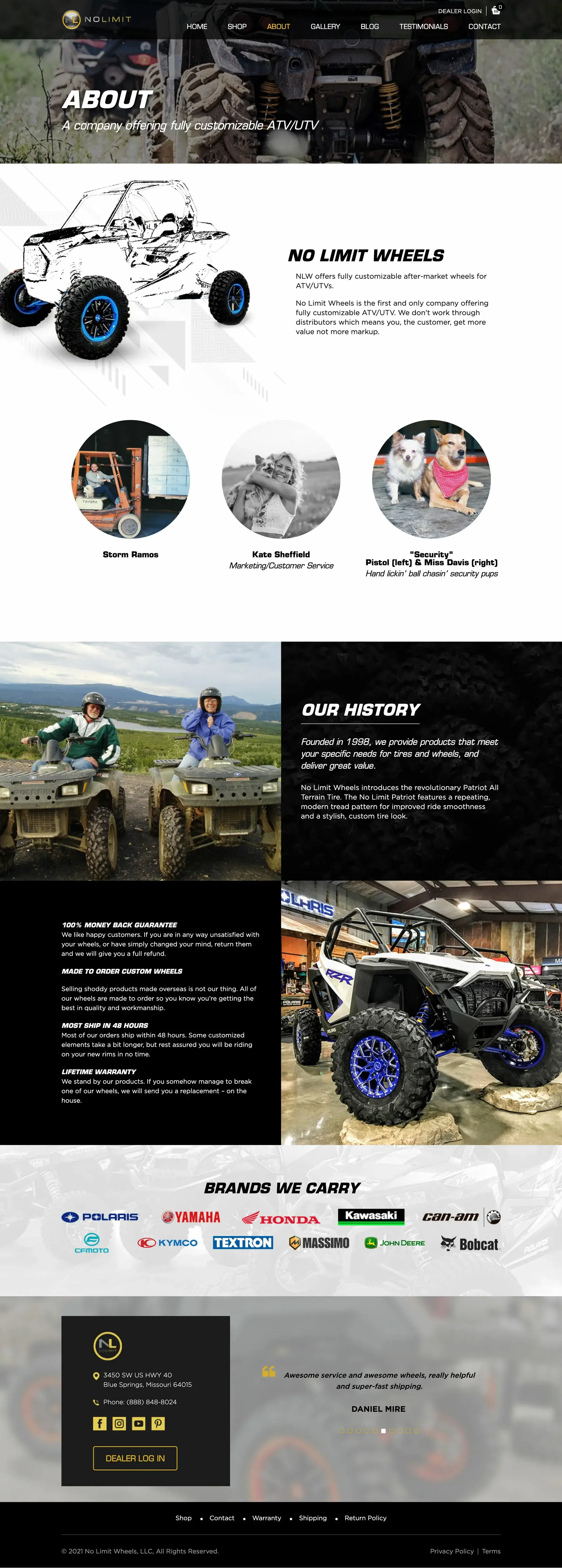 No Limit Wheels - Dallas Web Design