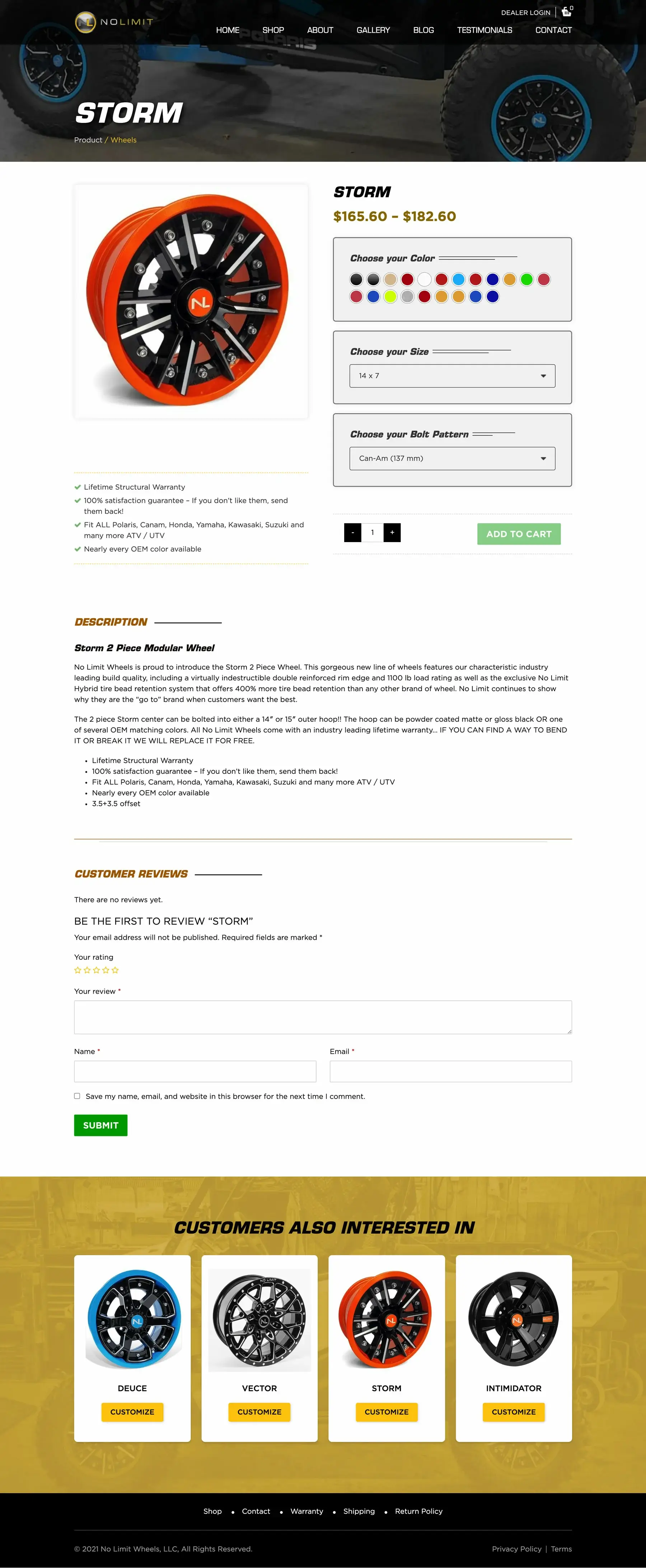 No Limit Wheels - Dallas Web Design