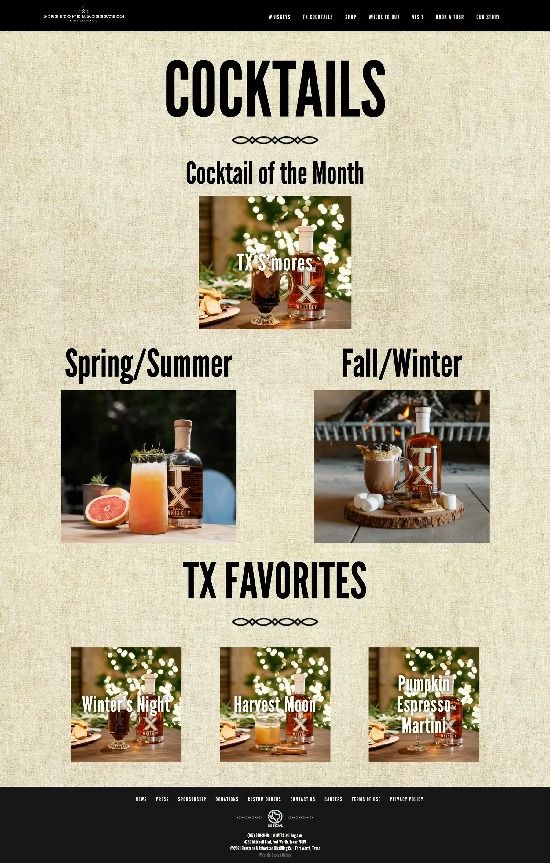 Firestone & Robertson Distilling - Dallas Web Design