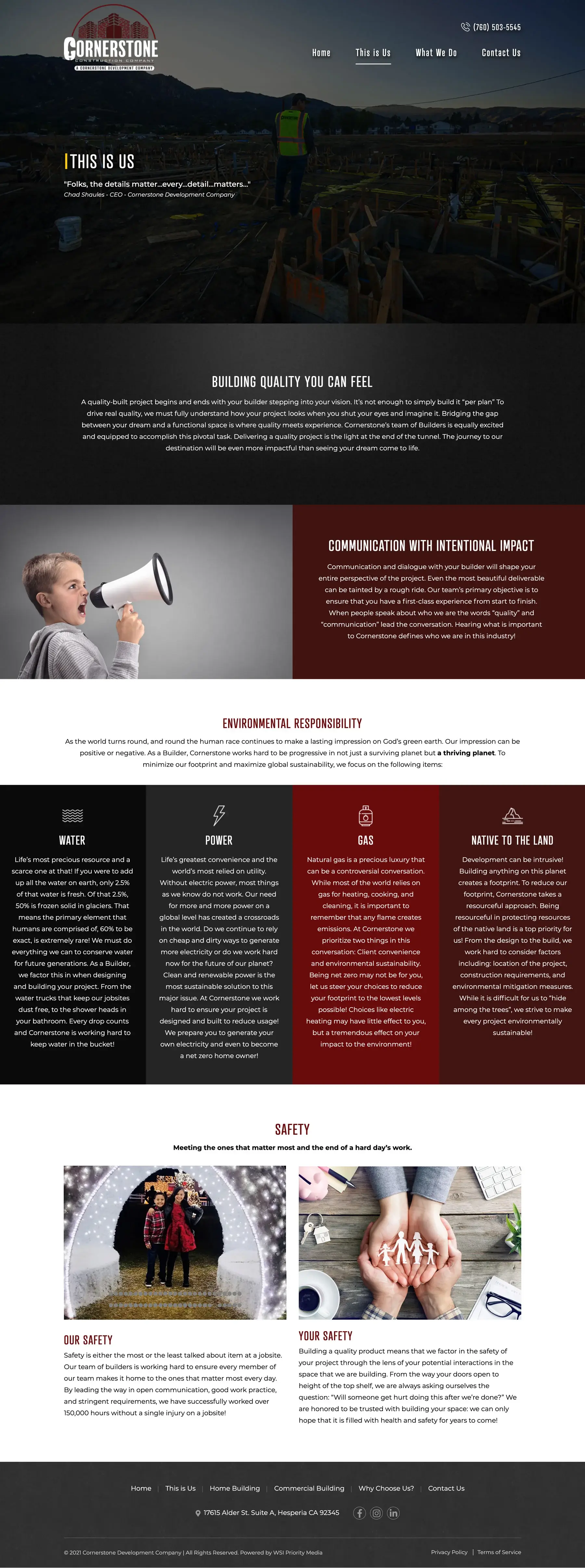 Cornerstone Construction - Dallas Web Design