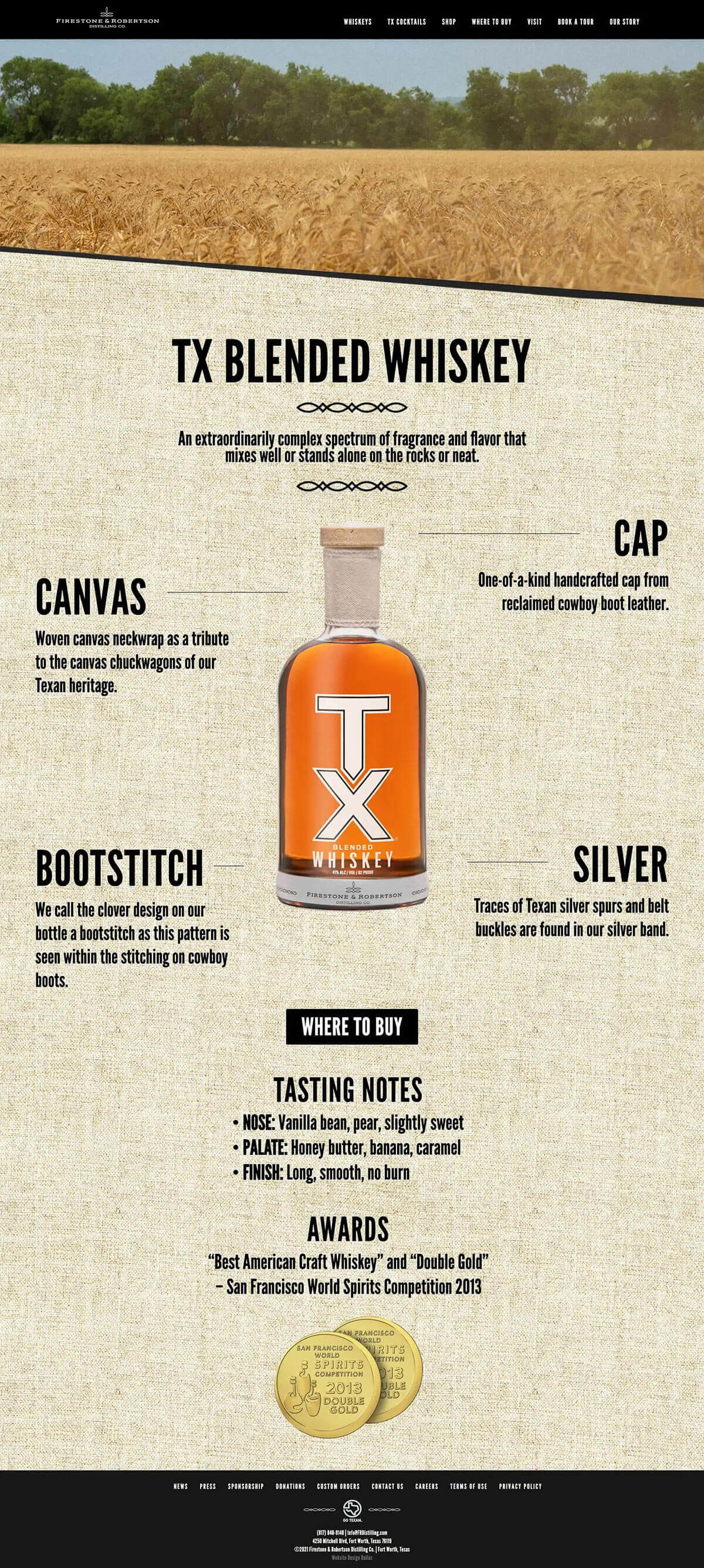 Firestone & Robertson Distilling - Dallas Web Design